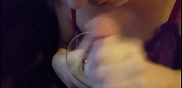  Milf swallows a cum cocktail